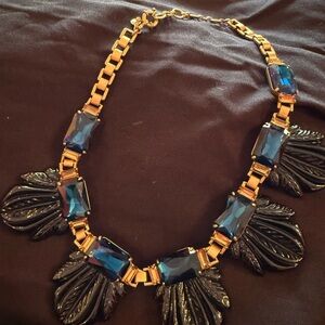 J. Crew Gold and Deep Blue Necklace